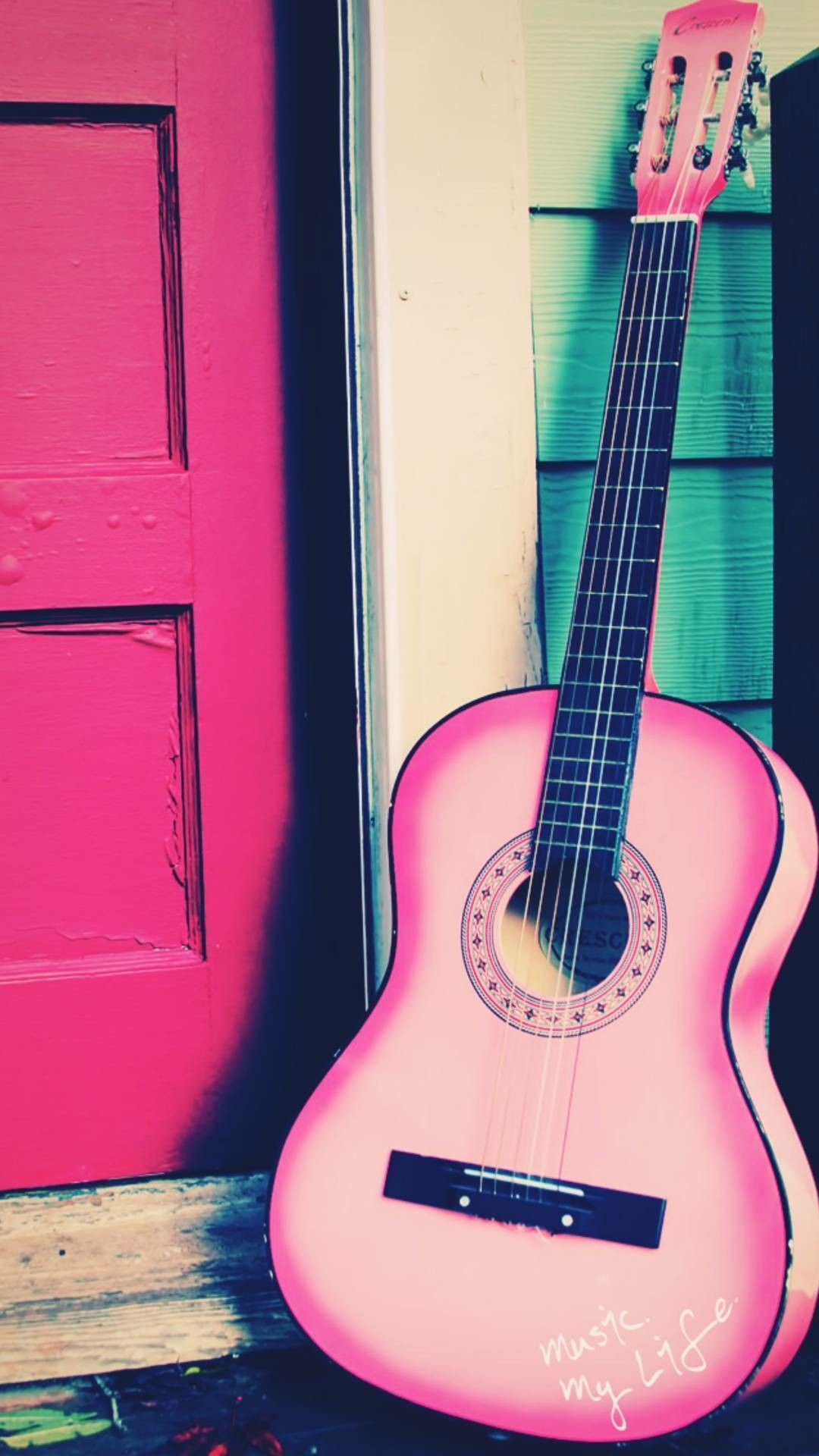 1080x1920 Music wallpaper, Pink guitar, Guitar