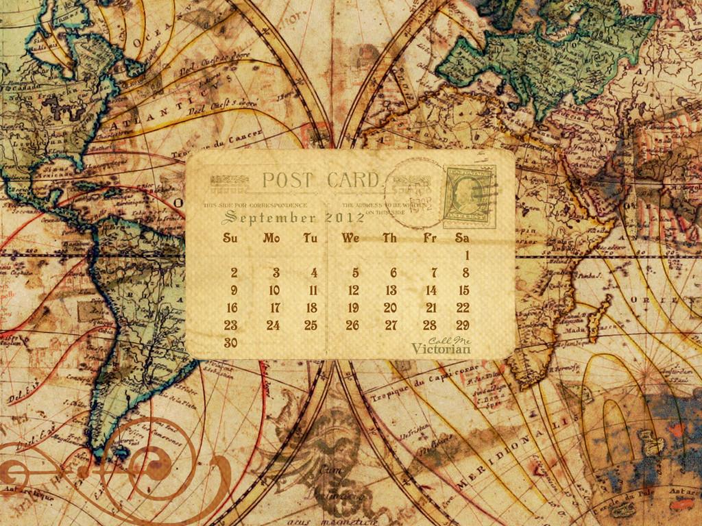 1024x768 Desktop Wallpaper Calendar: September 2012. Call Me Victorian