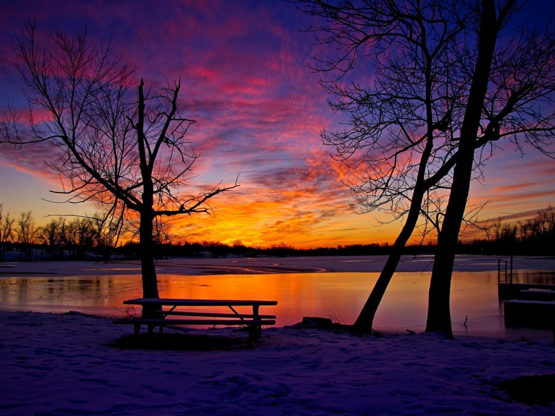 1920x1440 Sunrise Sunset Winter Desktop Wallpaper at