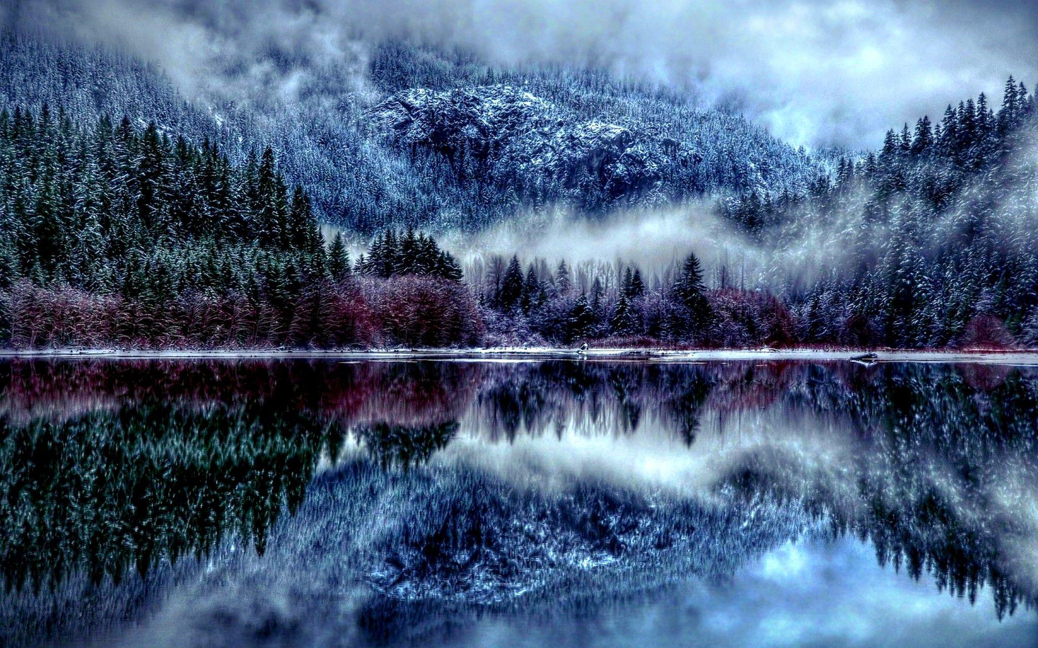 2048x1280 Winter Desktop Wallpaper Mountains Nature Background 2048x1280