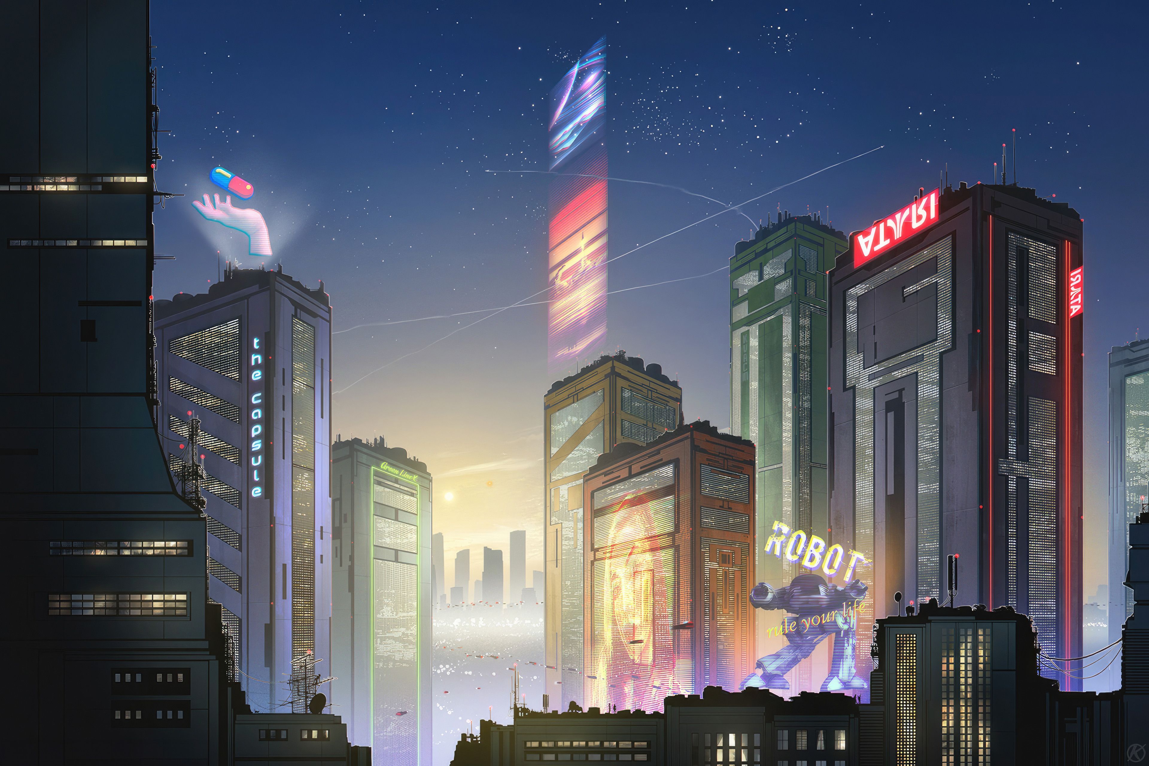 3840x2560 Electric Nights Retro Cyberpunk City Wallpaper, HD Artist Wallpaper, 4k Wallpaper, Image, Background, Photos and Picture