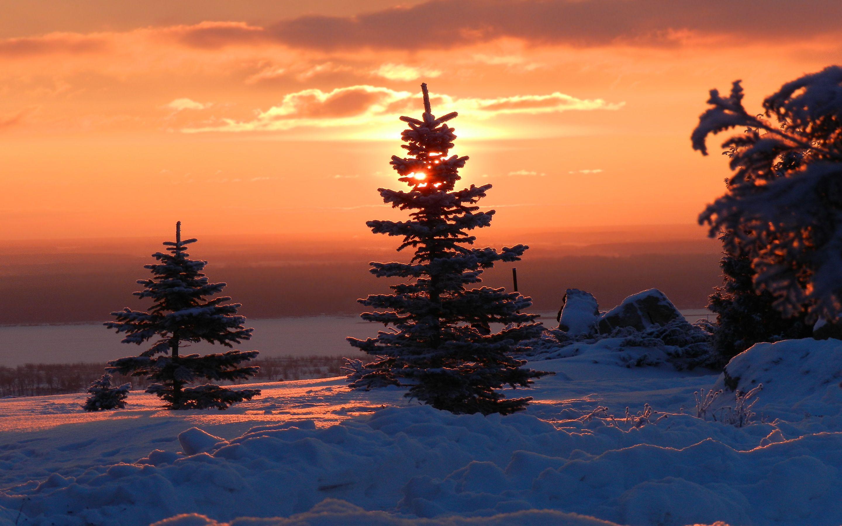 2880x1800 Winter Sunset Wallpaper