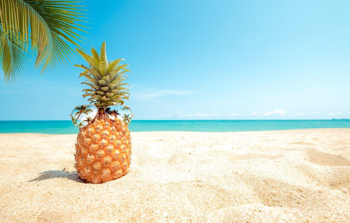 1332x850 Pineapple On A Beach Desktop Wallpaper. Beautiful