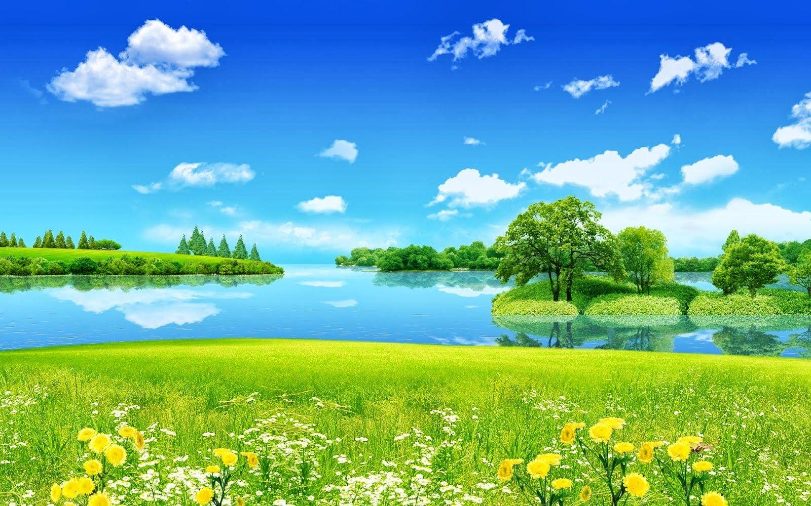 1600x1000 Summer Lake Desktop Wallpaper