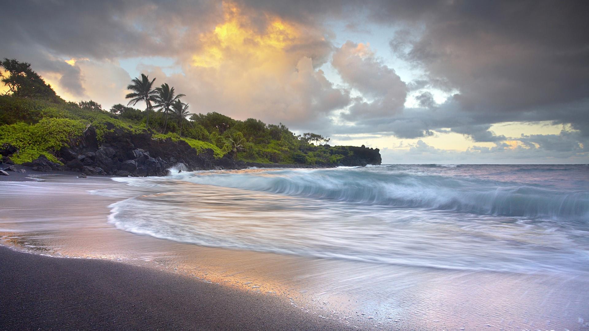 1920x1080 Sand Wallpaper Sand Beach Hawaii Sunset, Download