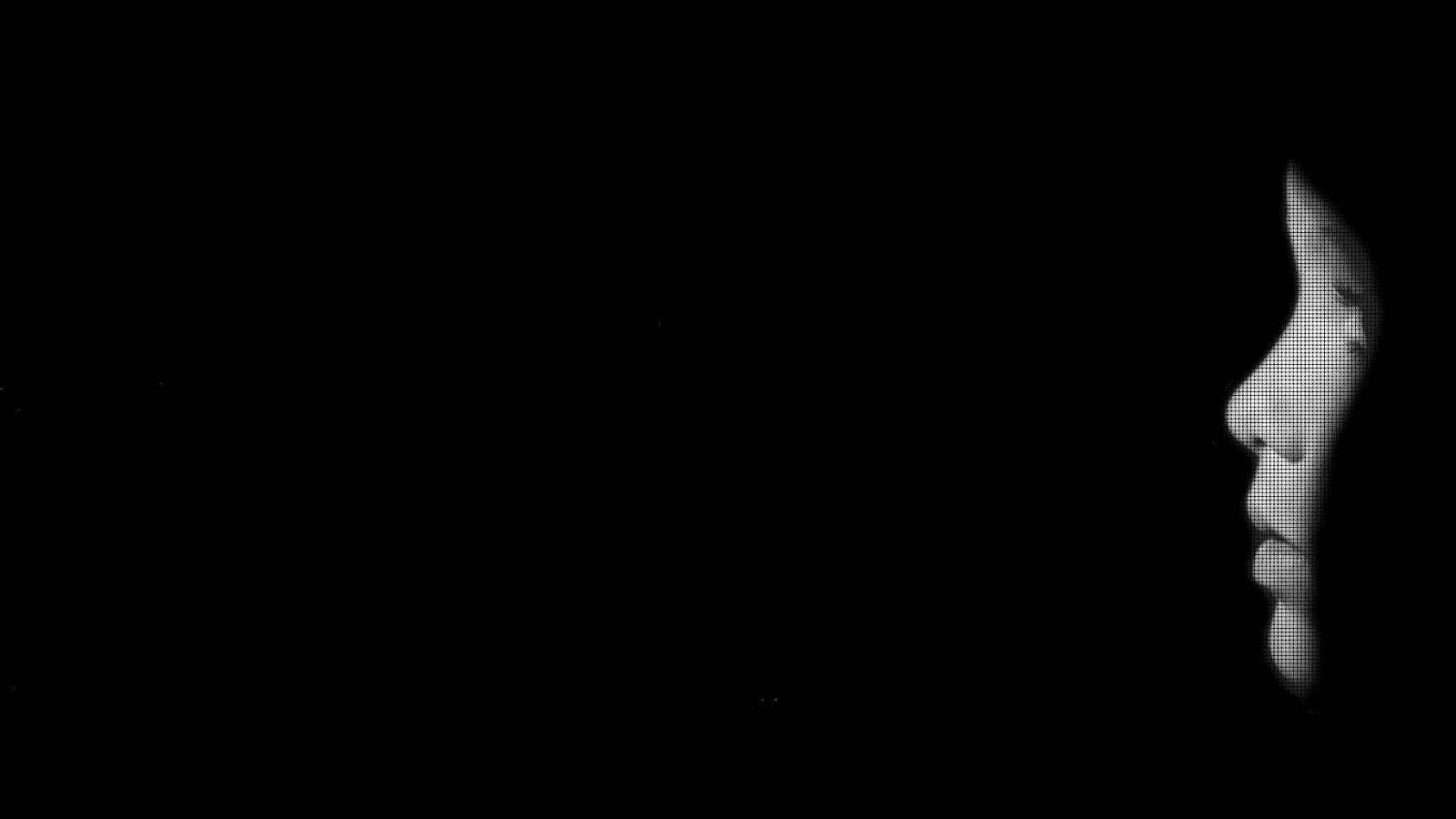 1600x900 Download Pure Black With A Grayscale Face Wallpaper