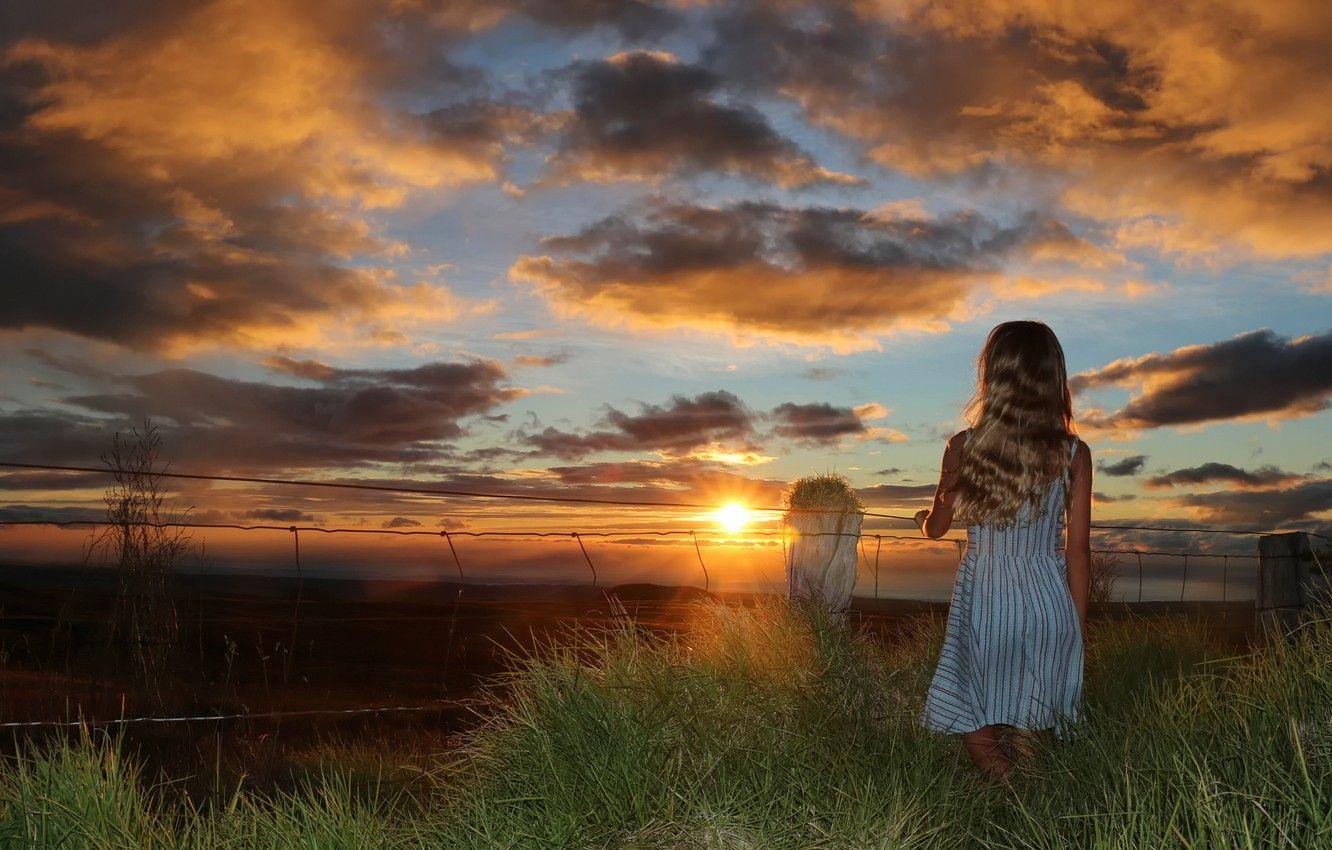 1332x850 Wallpaper summer, girl, sunset, Summer sunset image