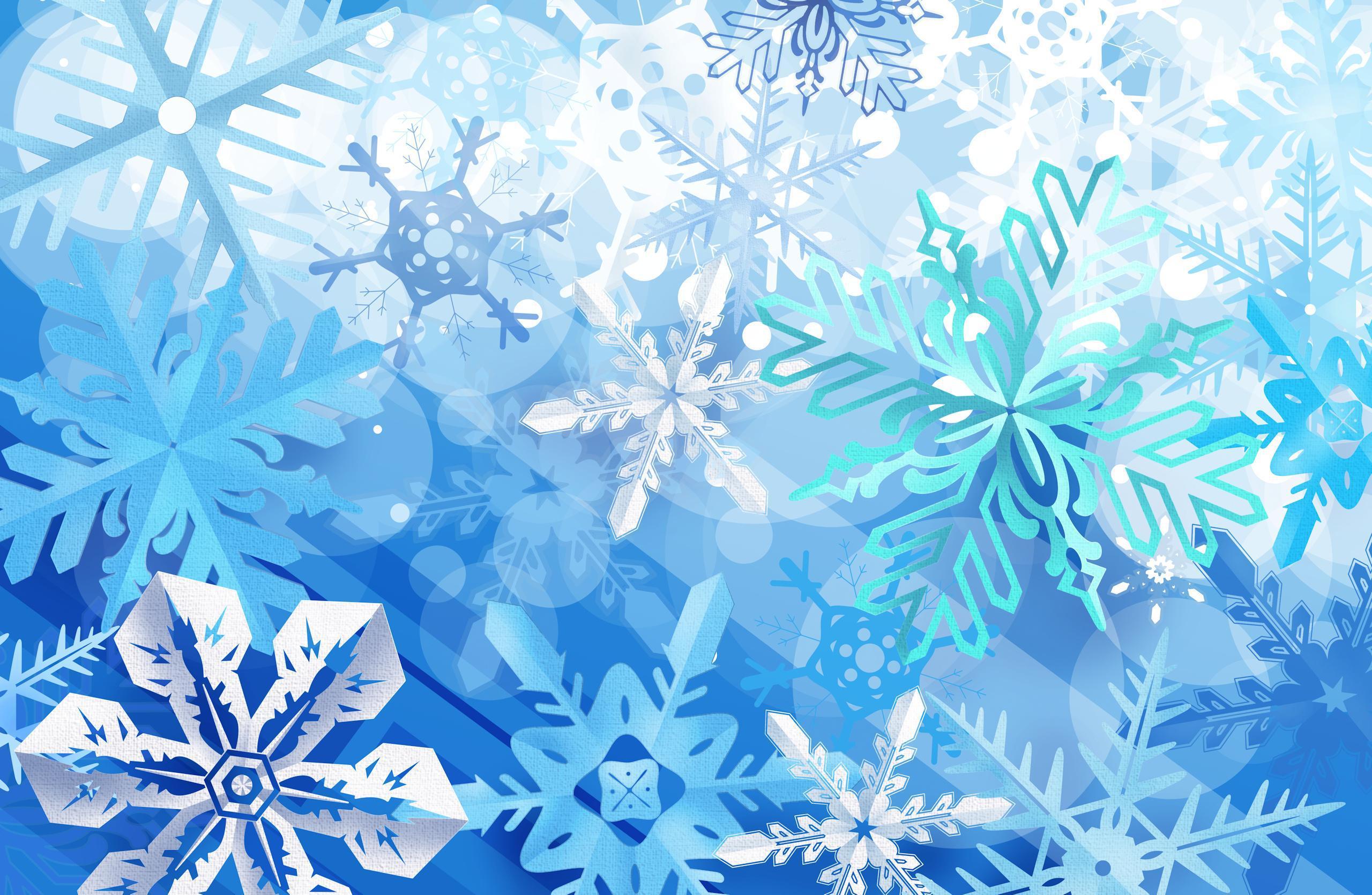 Hình nền máy tính HD 2560x1670 Snowflakes In Blue: Màn hình rộng: Cao