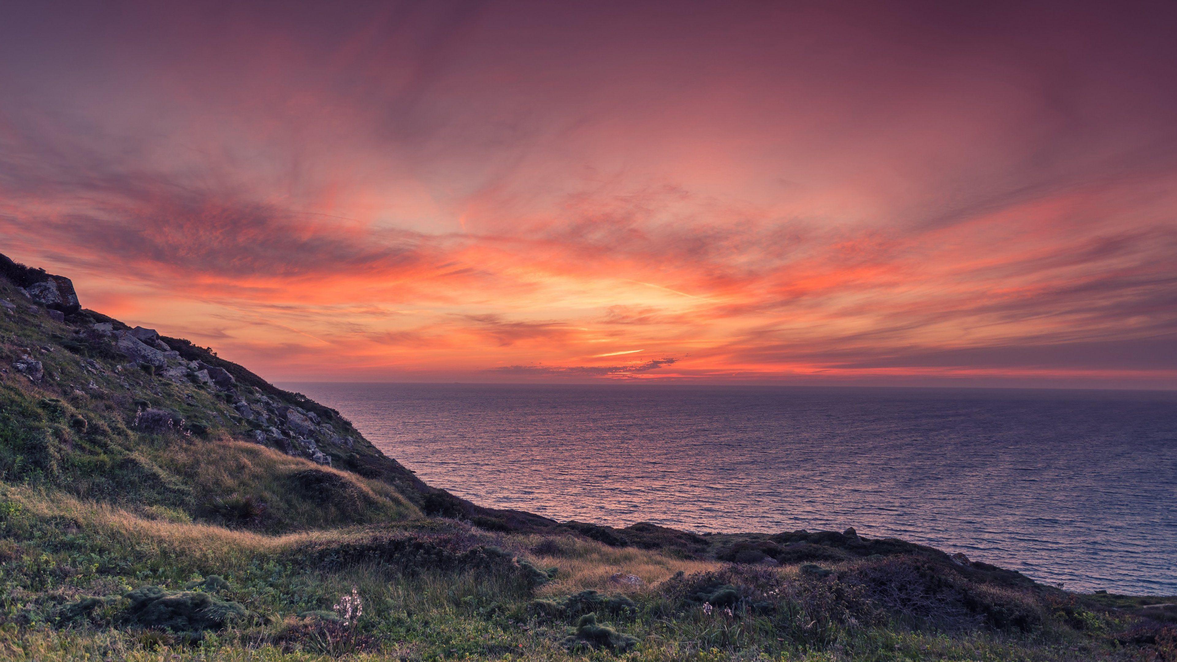 3840x2160 Ocean Sunset Sunset Desktop Background, HD