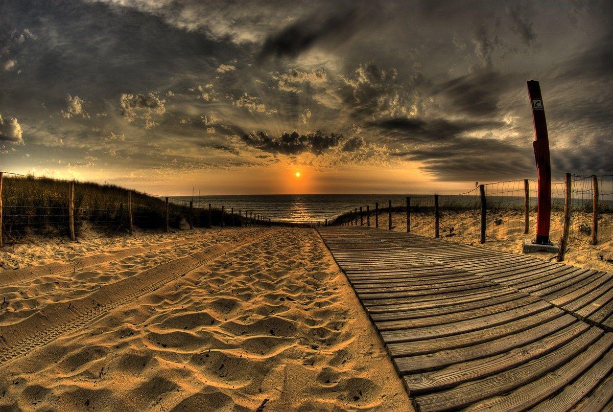1200x806 beach, Nature, Sand, Path, Sunset Wallpaper HD / Desktop