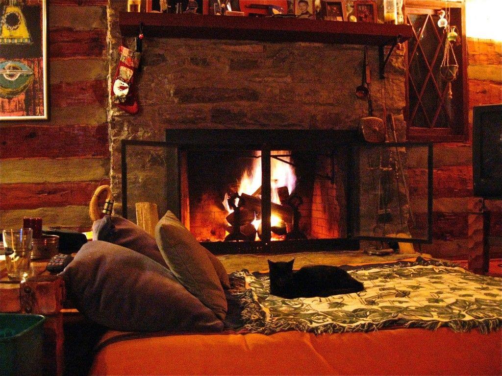 cozy holiday fireplace screensaver