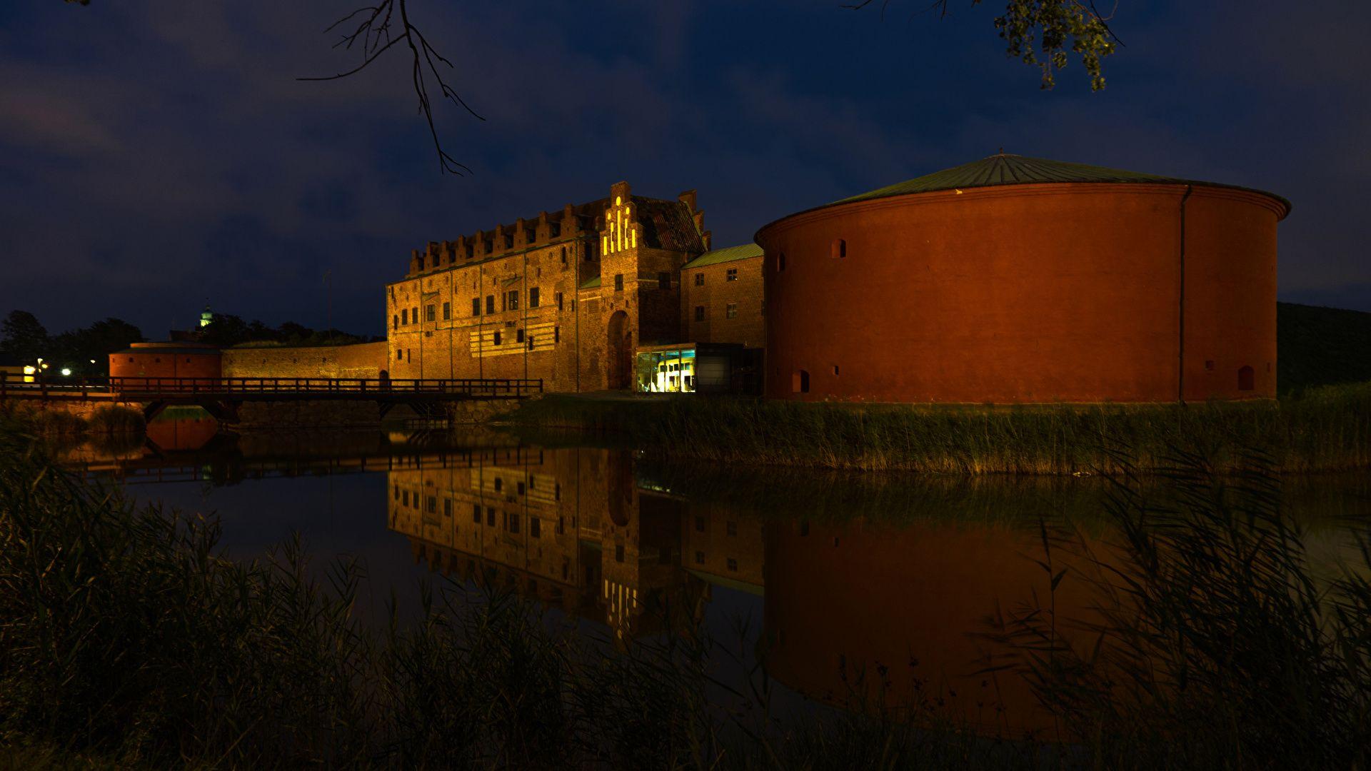 1920x1080 Desktop Wallpaper Sweden Malmo Bridges Castles Night 1920x1080