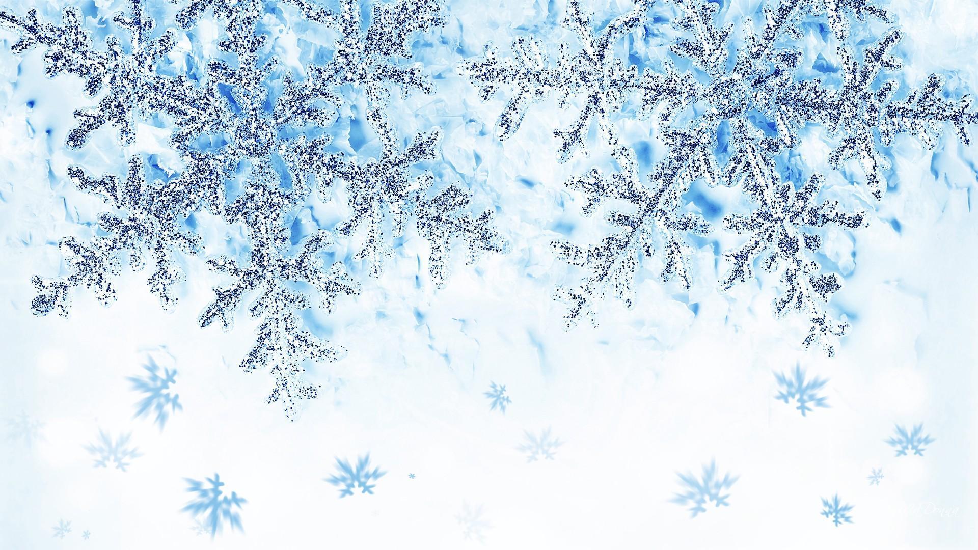 Hình nền máy tính HD 1920x1080 Shine Of Blue Snowflakes: Màn hình rộng