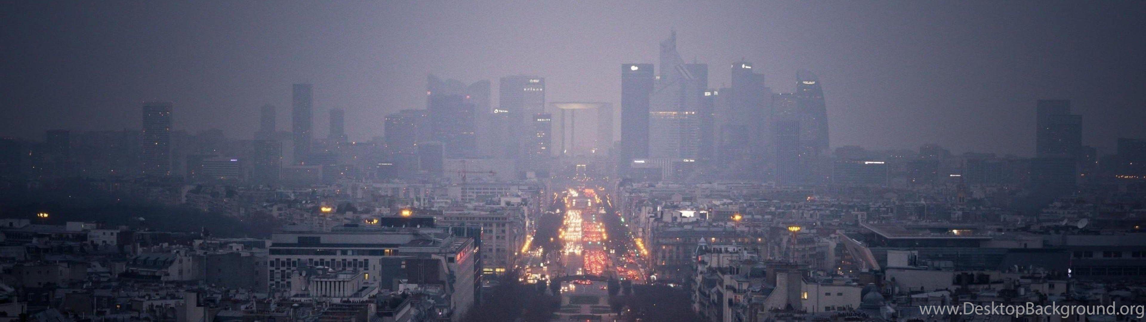 3840x1080 Europe France Paris World Parisian Street HD Wallpaper