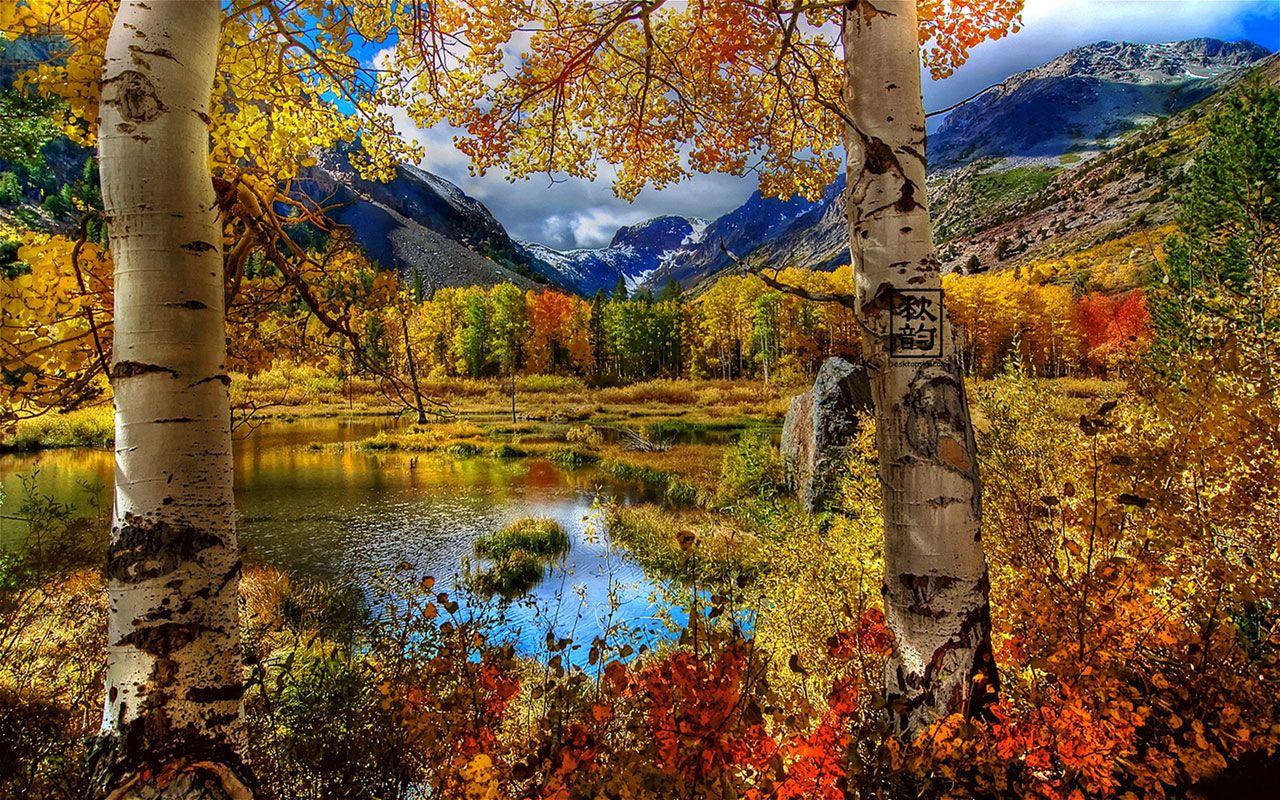 1280x800 Late autumn seasonal lake views photography wallpaper 5