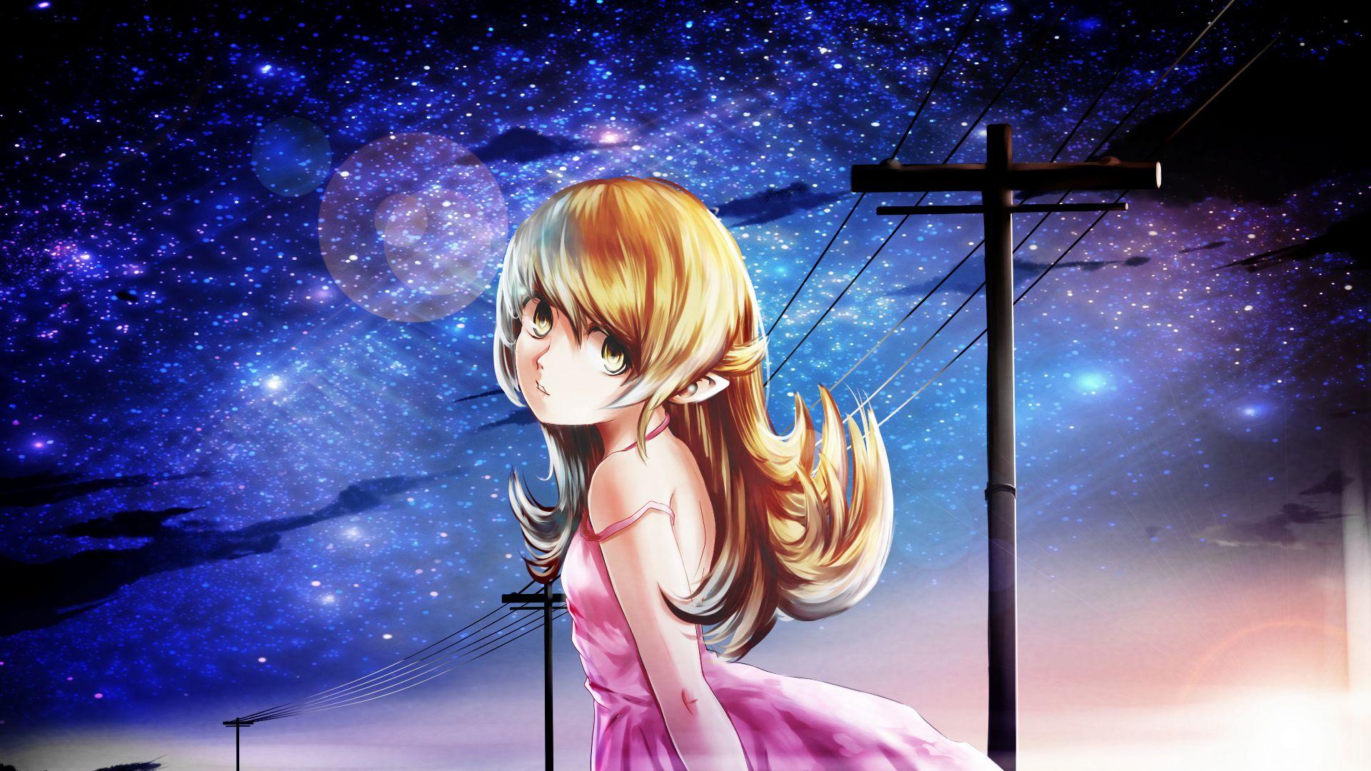 1920x1080 Anime Girl And Night Sky HD Wallpaperx1080