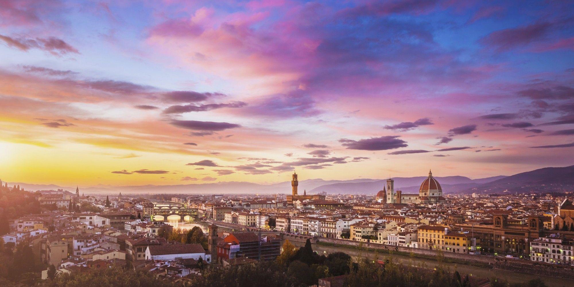 Florence, architecture, italy, pink, skyline, sunset, travel, HD phone  wallpaper | Peakpx