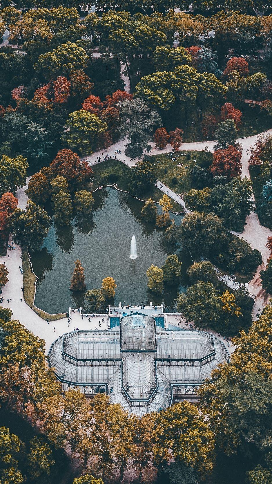 938x1668 Download wallpaper 938x1668 palace, trees, top view