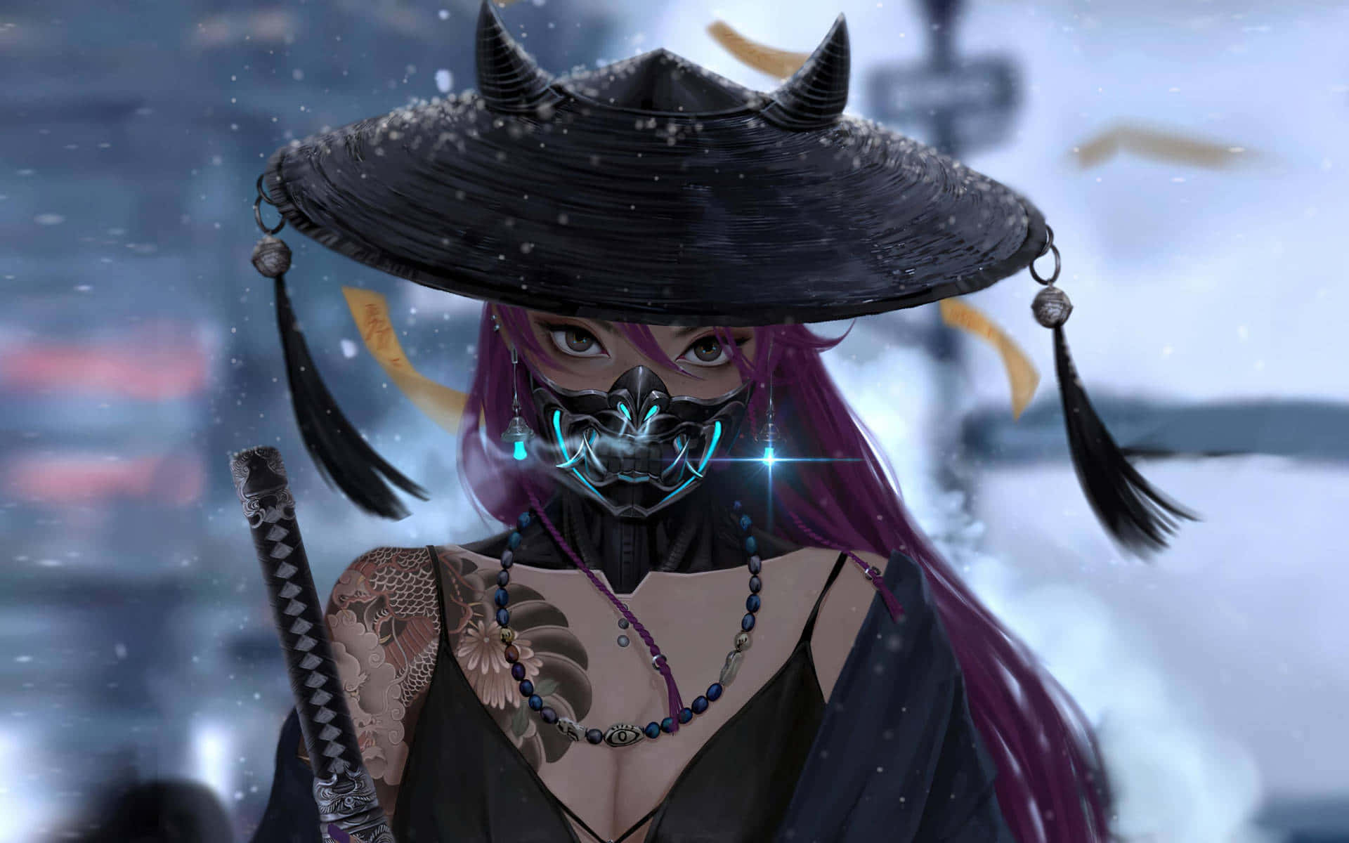 1920x1200 Female Samurai Wallpaper