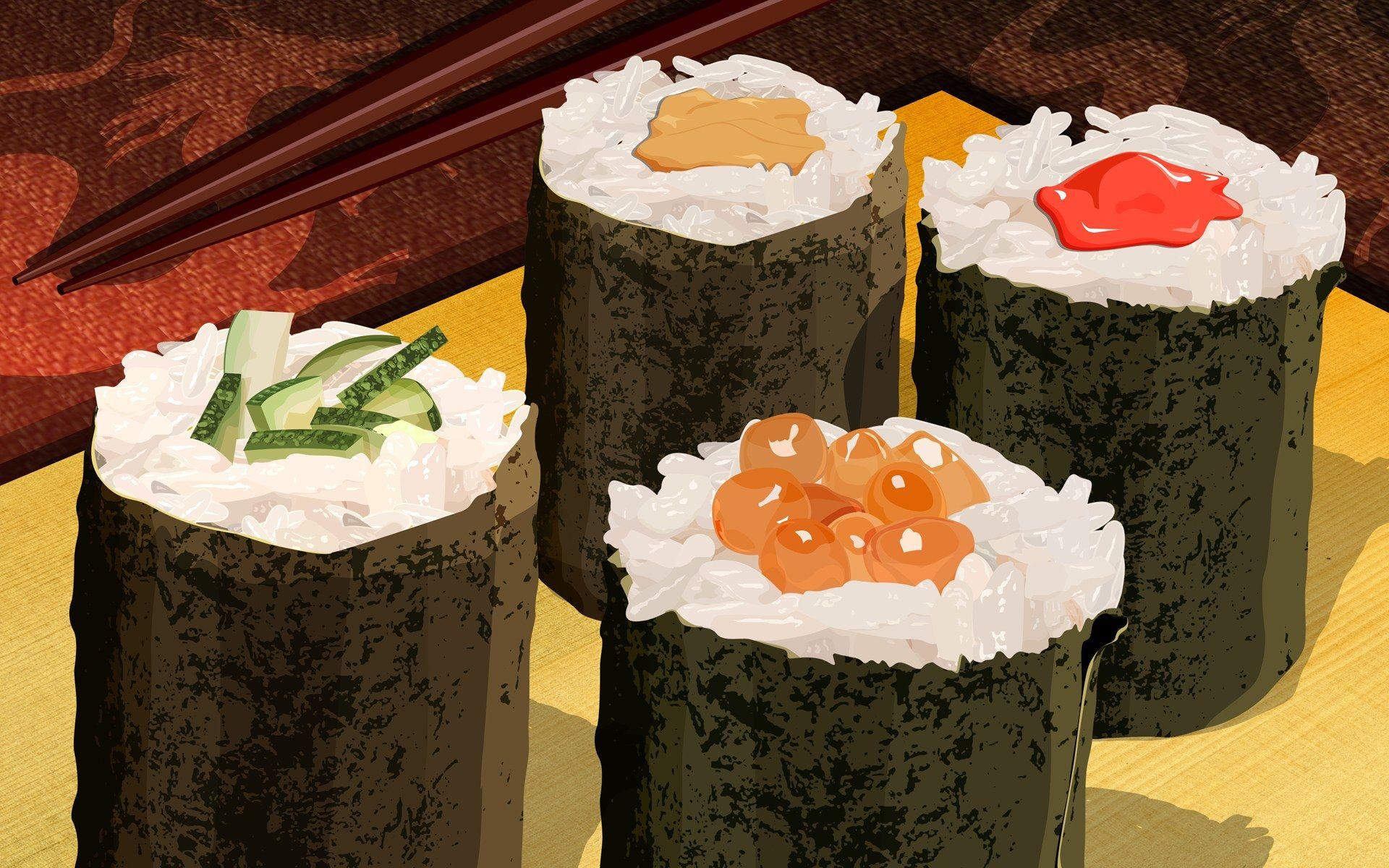 1920x1200 PSD Hình minh họa thực phẩm 3160 minh họa sushi Nhật Bản