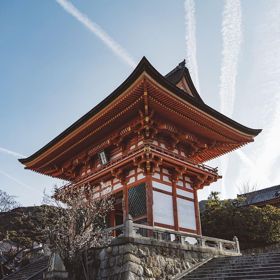 910x910 HD wallpaper: japan, kyoto prefecture, skyline, shrine, architecture, japanese