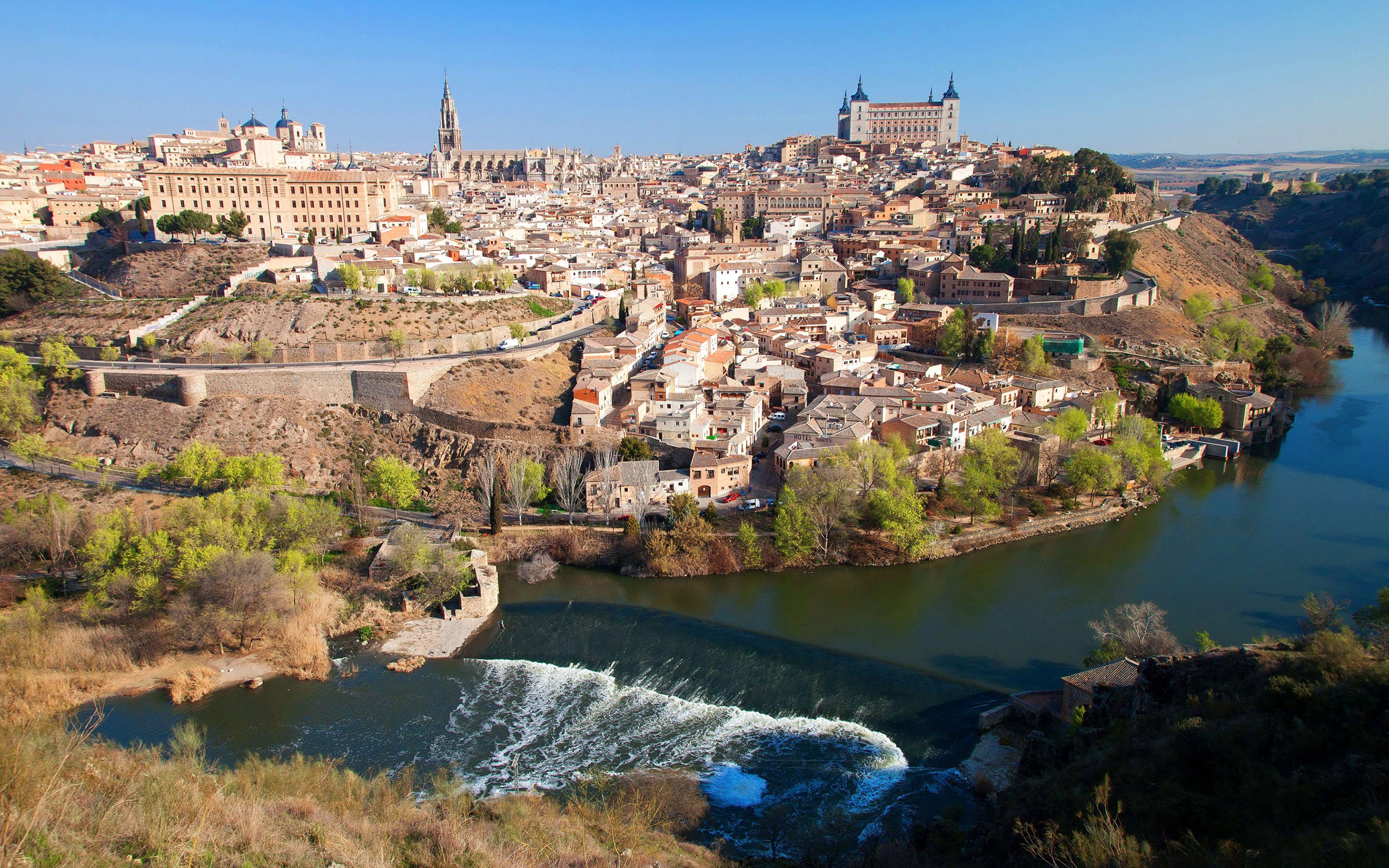 3840x2400 Wallpaper Toledo Spain Coast Rivers Cities Building 3840x2400