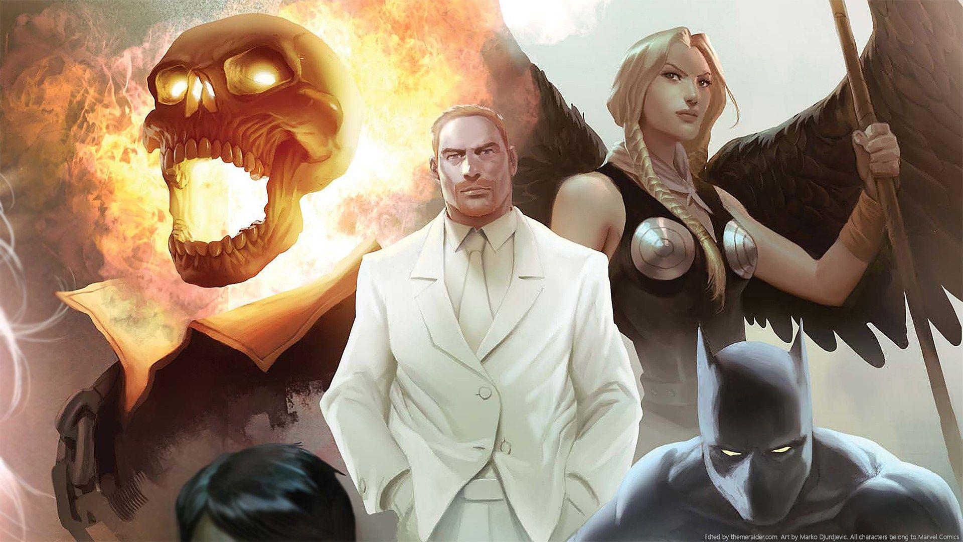 1920x1080 Art, Black Panther (Character), Ghost Rider, Marko Djurdjevic
