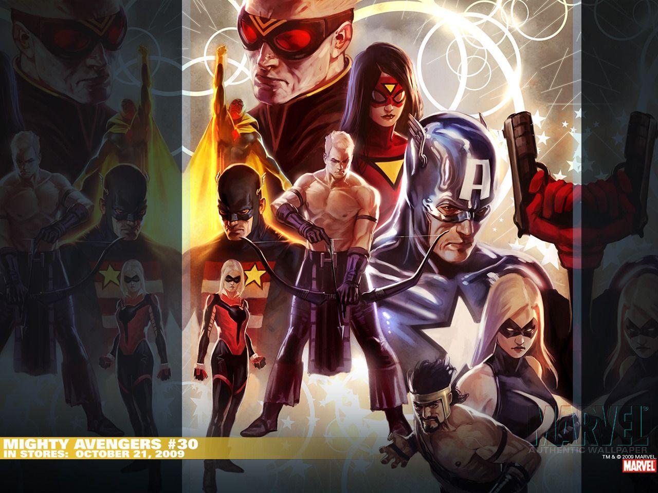 1280x960 Mighty Avengers Wallpaper Art by