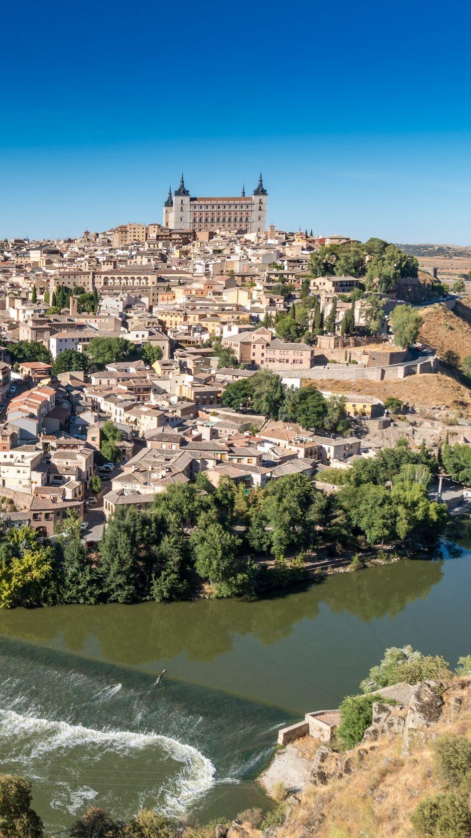 938x1668 Download wallpaper 938x1668 toledo, spain, river, panorama