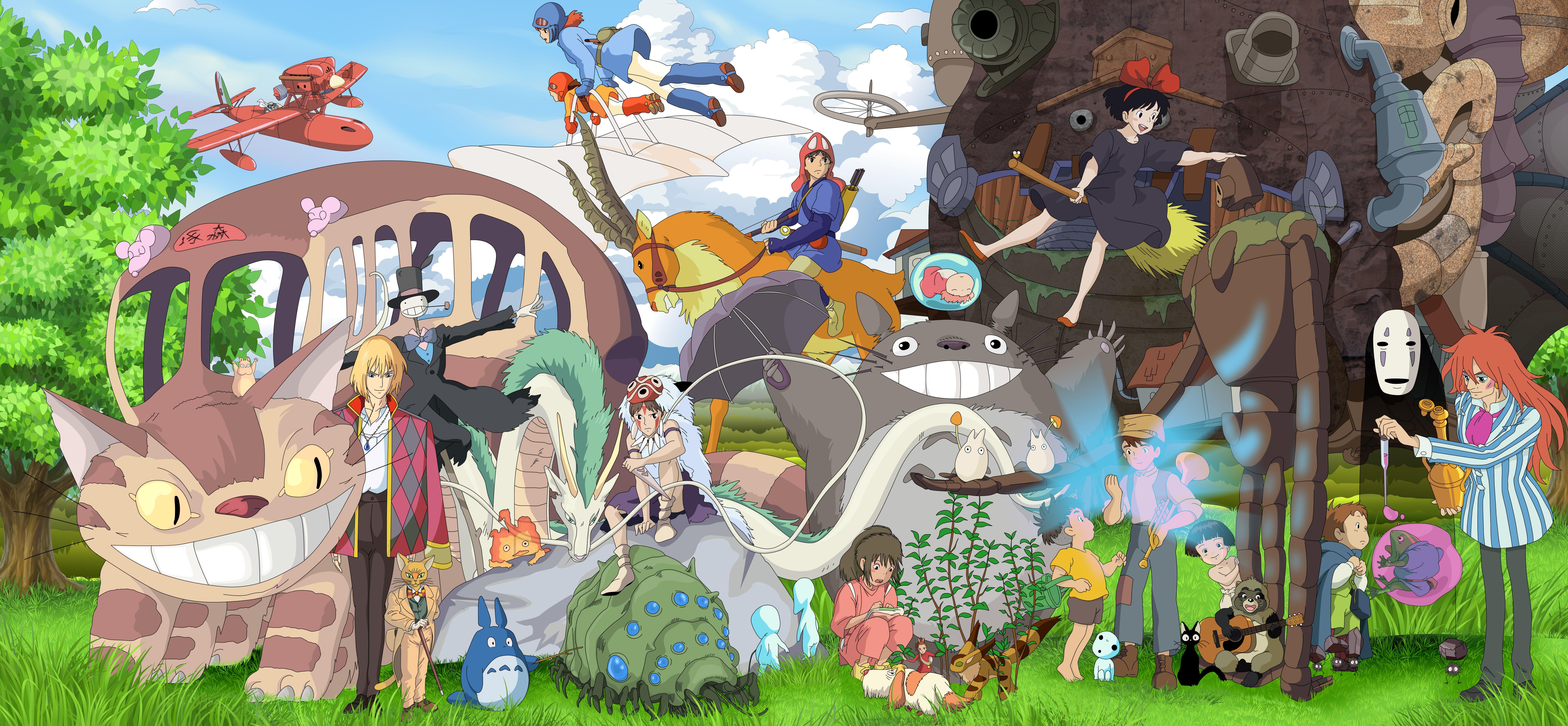 9500x4400 Download Hayao Miyazaki Movies Wallpaper Gallery