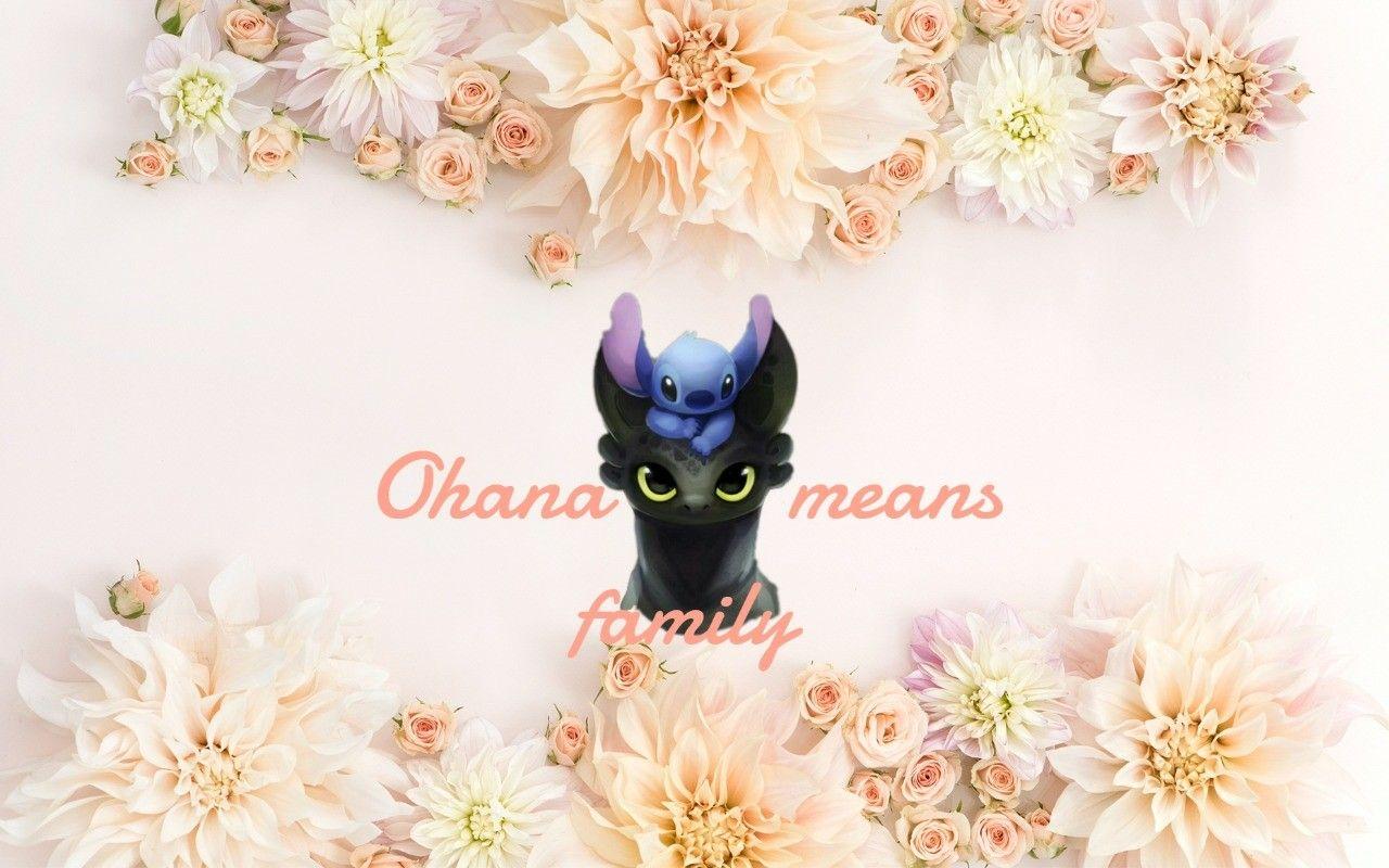 1280x800 Stitch and toothless ohana means family desktop wallpaper