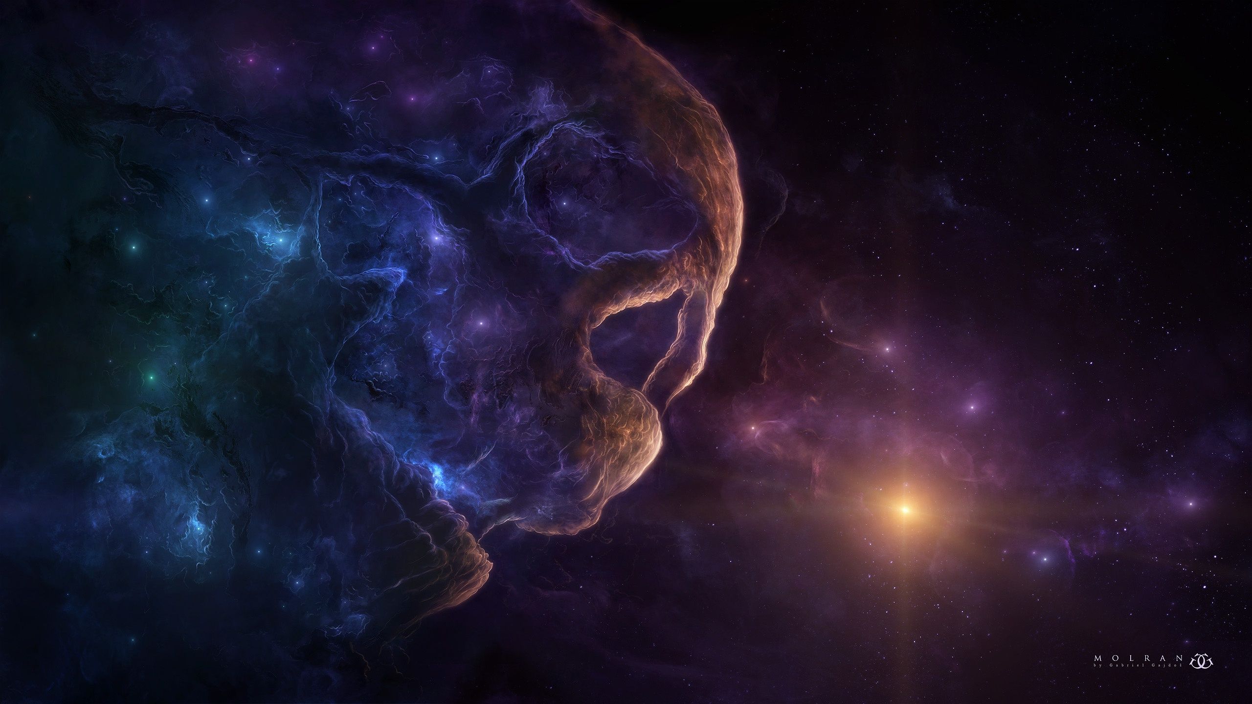 2560x1440 space, space art, digital art, nebula