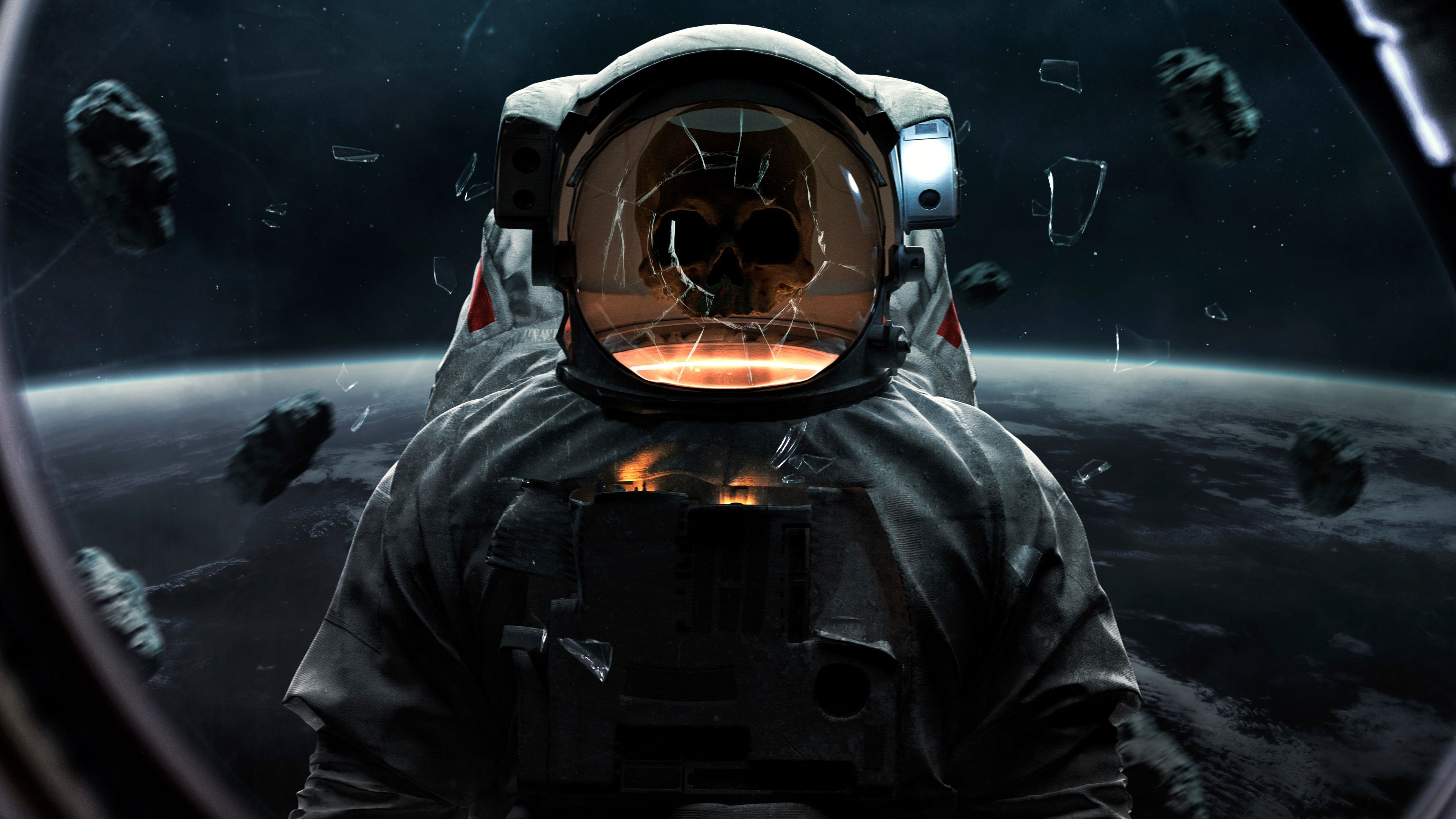 3840x2160 Ghost Wallpaper 4K, Skull, Astronaut