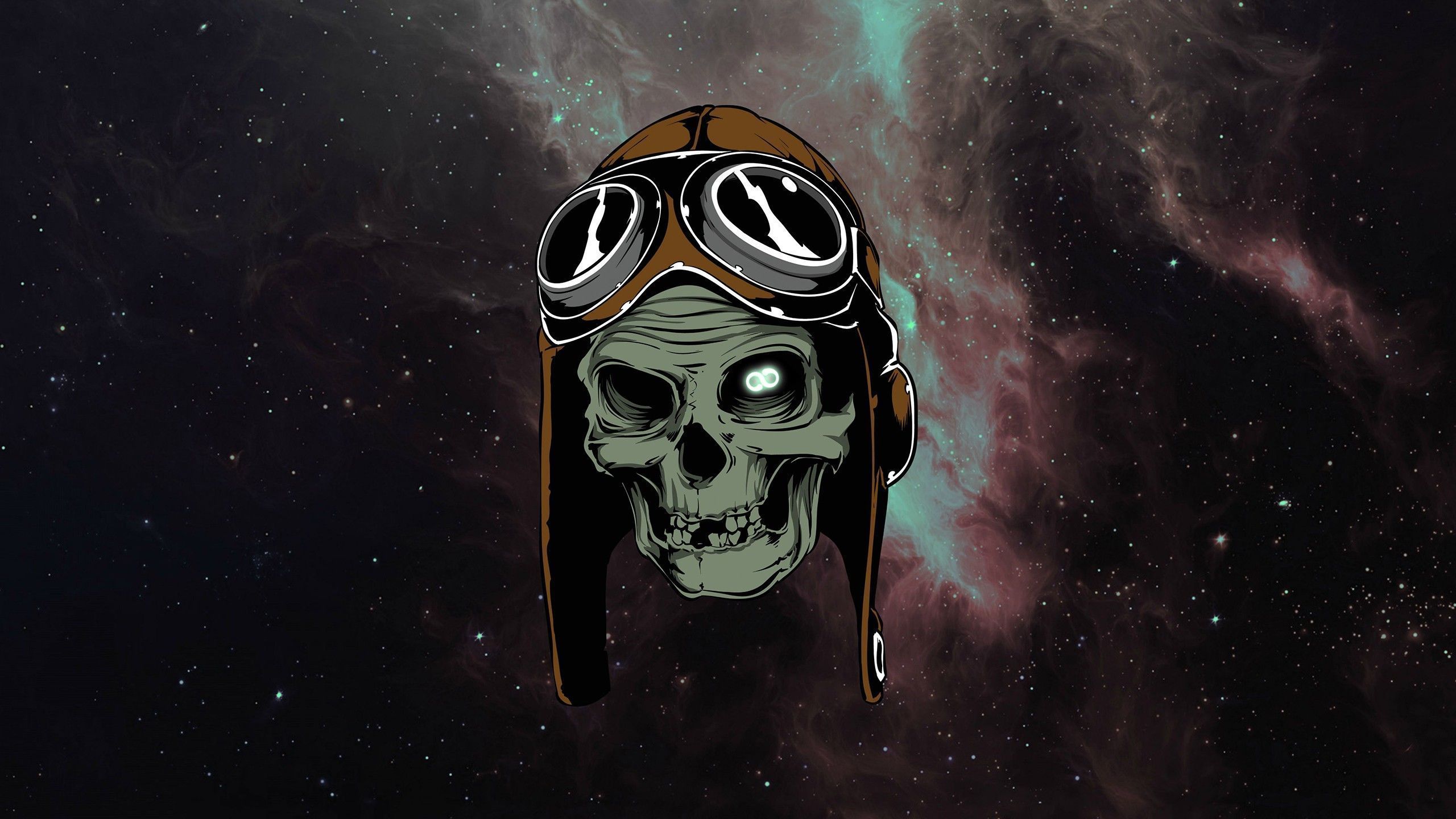 2560x1440 artwork, skull, spacex1440