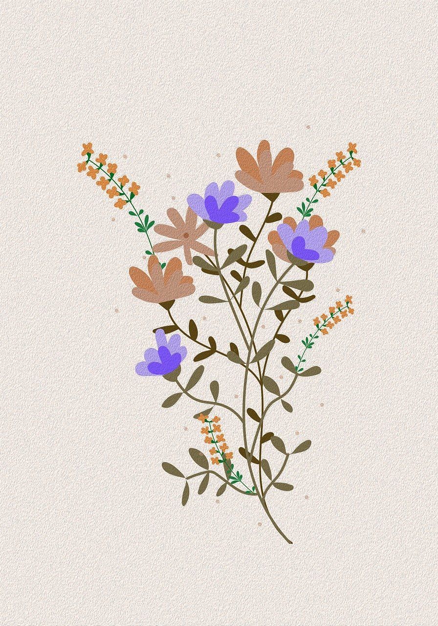 896x1280 Download Flowers, Background, Drawing