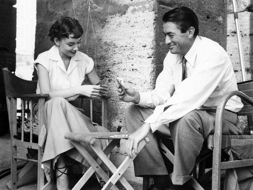 1024x768 Audrey Hepburn and Gregory Peck