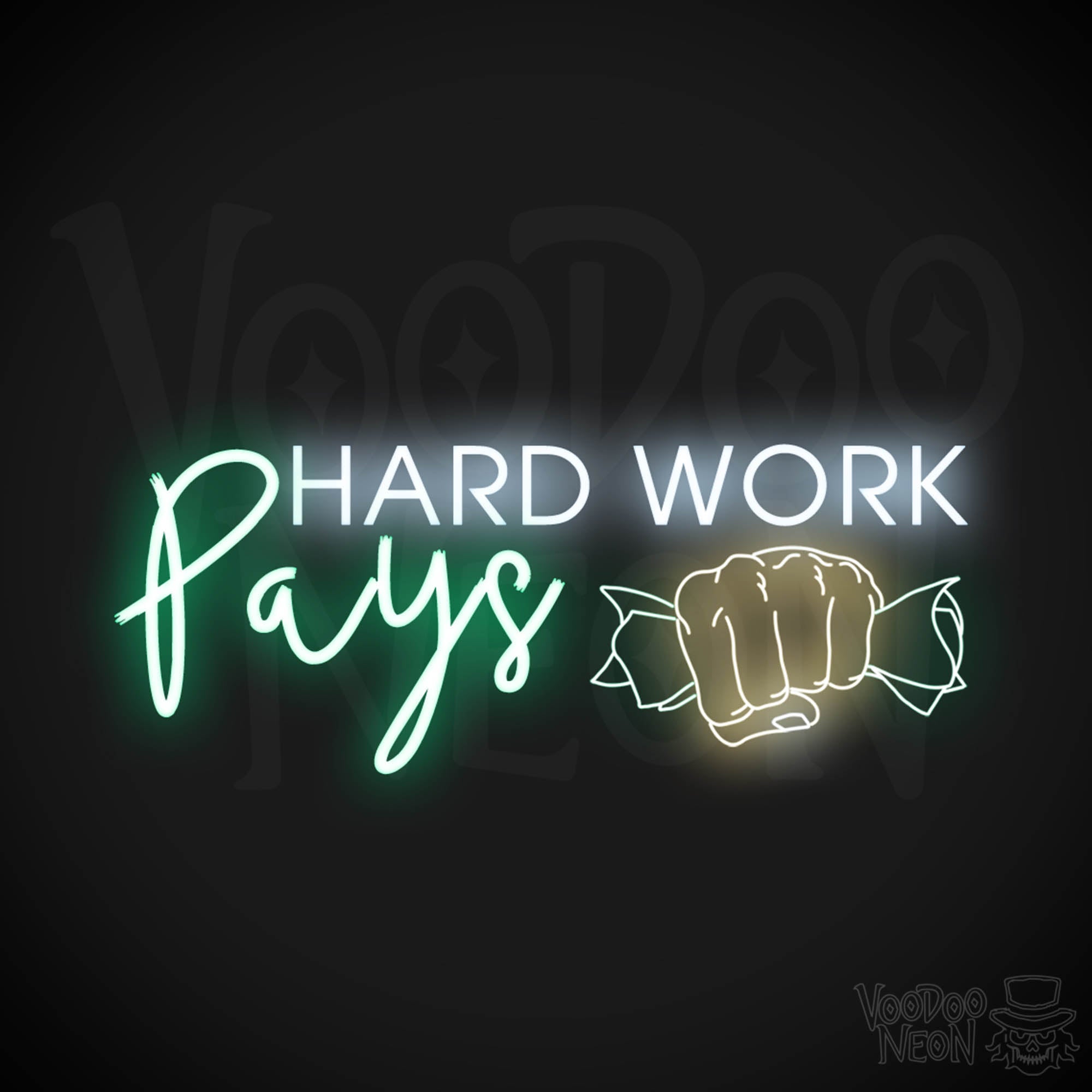 2000x2000 Hard Work Pays Neon Sign. LED Neon