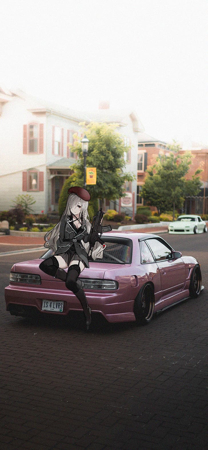 728x1576 HD wallpaper: anime girls with guns