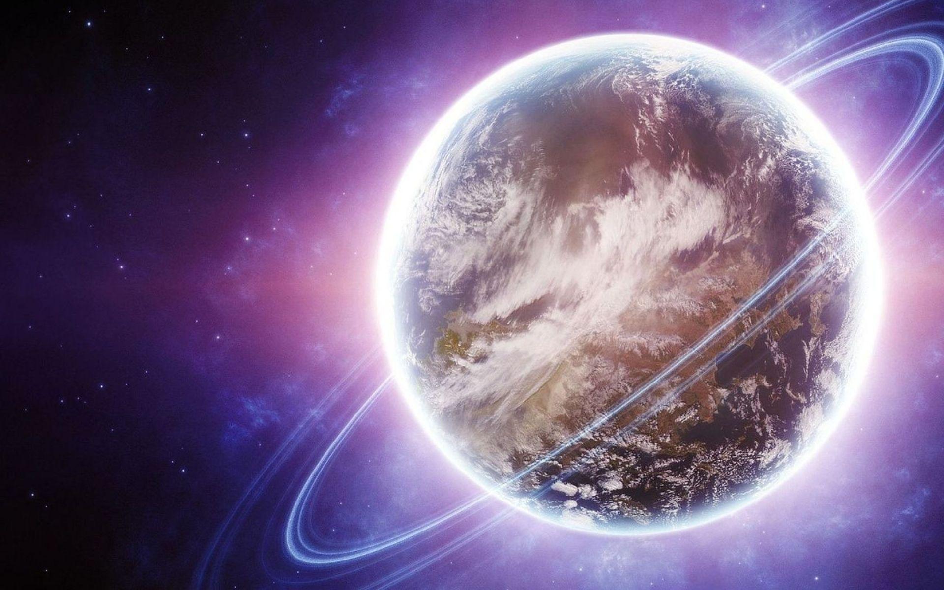1920x1200 Planet Rings & Purple Space desktop PC and Mac