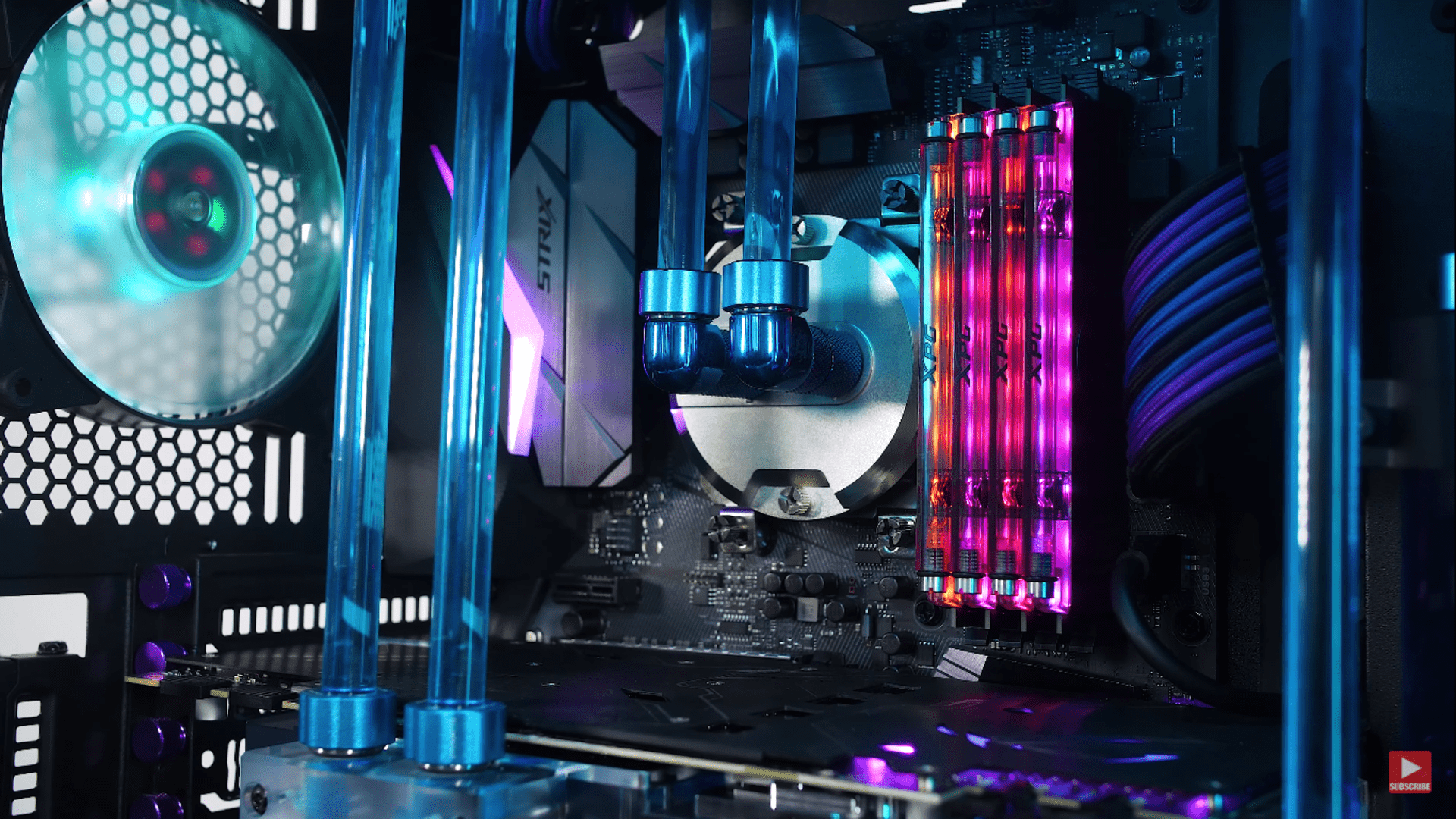 1920x1080 PC build, water cooling, 120MM fan