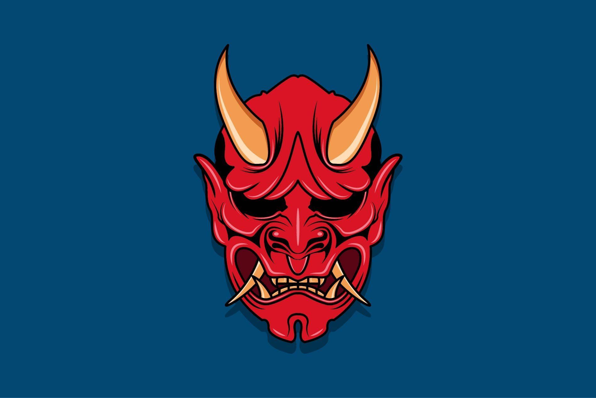 1896x1265 Oni japanese devil mask
