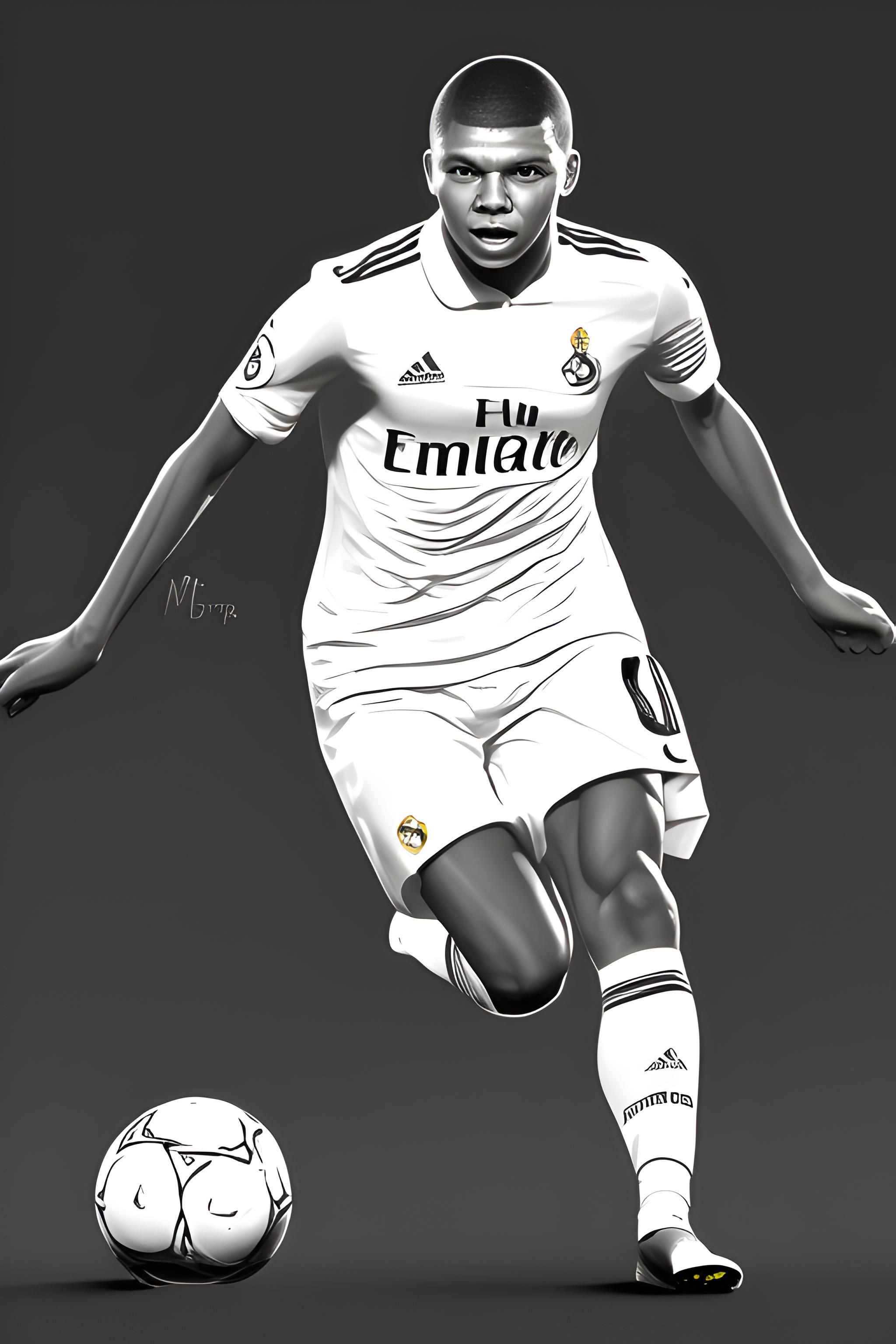 2048x3072 Mbappe wearing Real Madrid's shirt