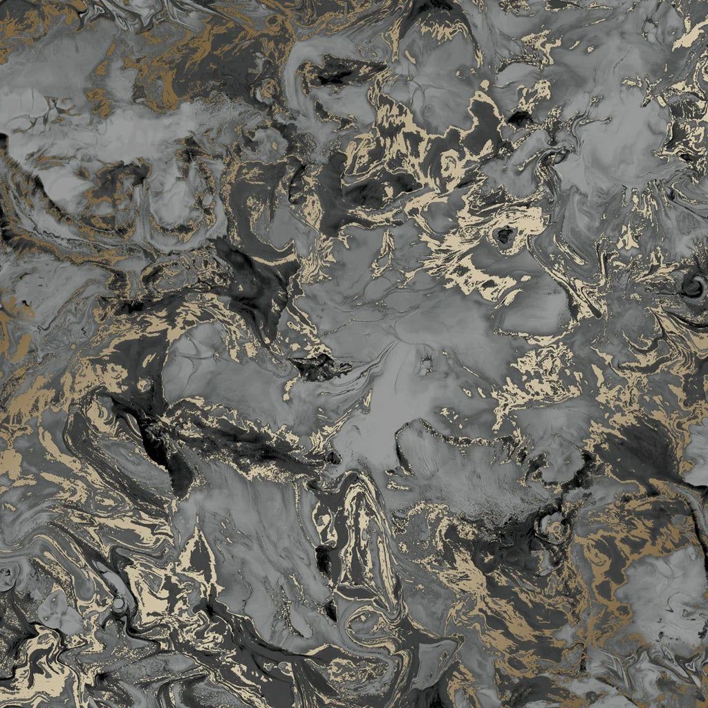 1024x1024 Liquid Marble Wallpaper in Charcoal