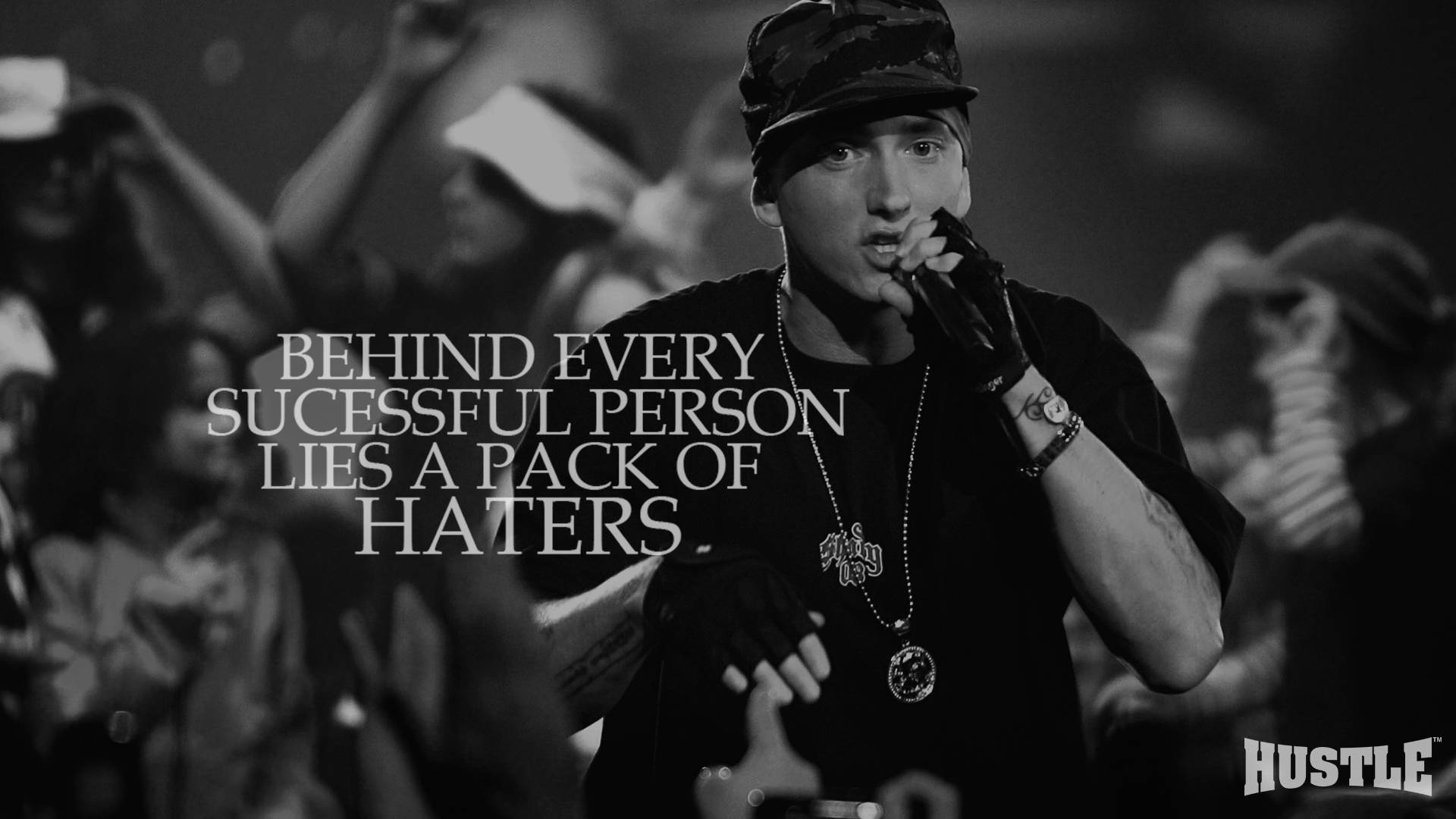 1920x1080 Grayscale Eminem Quotes Wallpaper