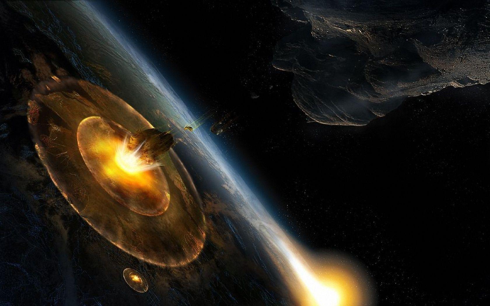 1680x1050 Wallpaper Asteroid impact explosion 1920x1200 HD Picture