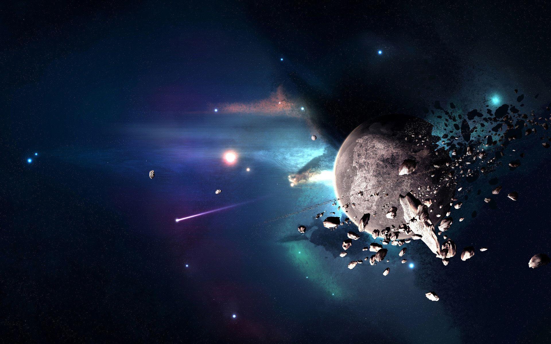 1920x1200 Free download Asteroid field wallpaper and image