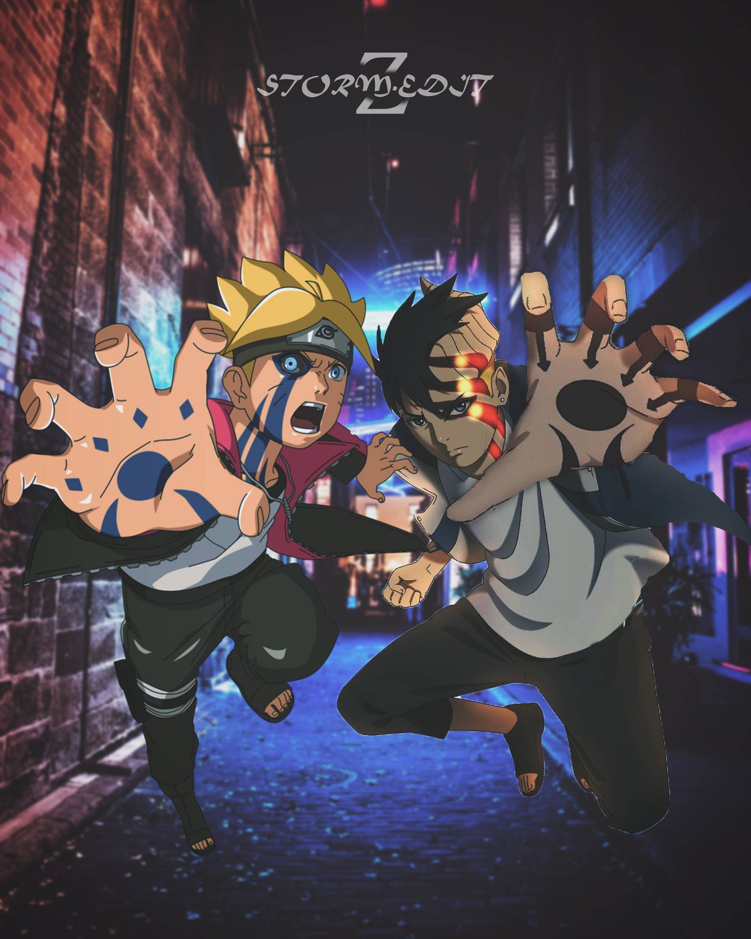 1536x1920 Download Kawaki Boruto Fight Together