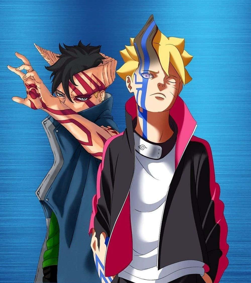 999x1123 Boruto and Kawaki in action Wallpaper