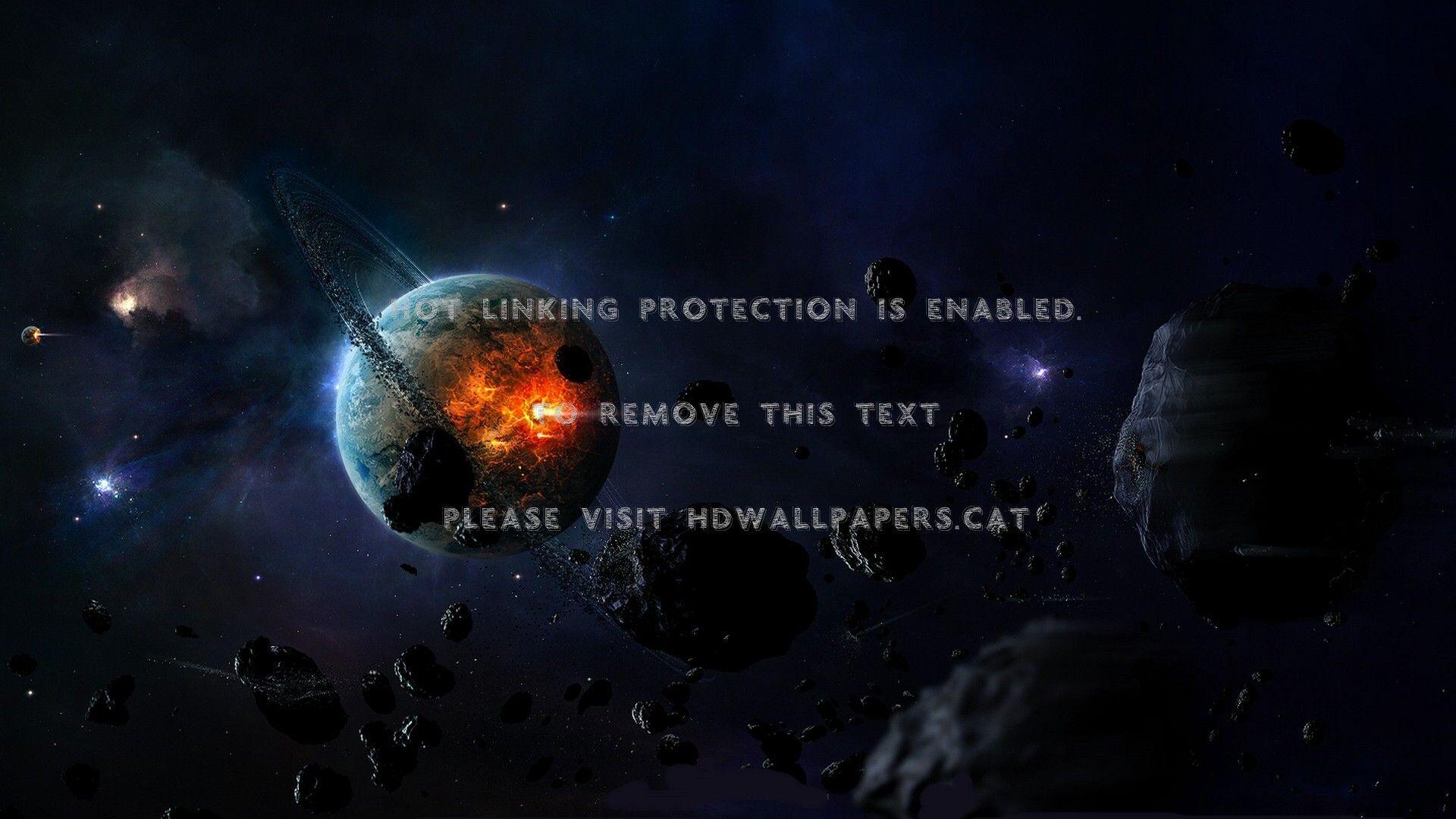 1920x1080 asteroid impact fire blue explosion univers