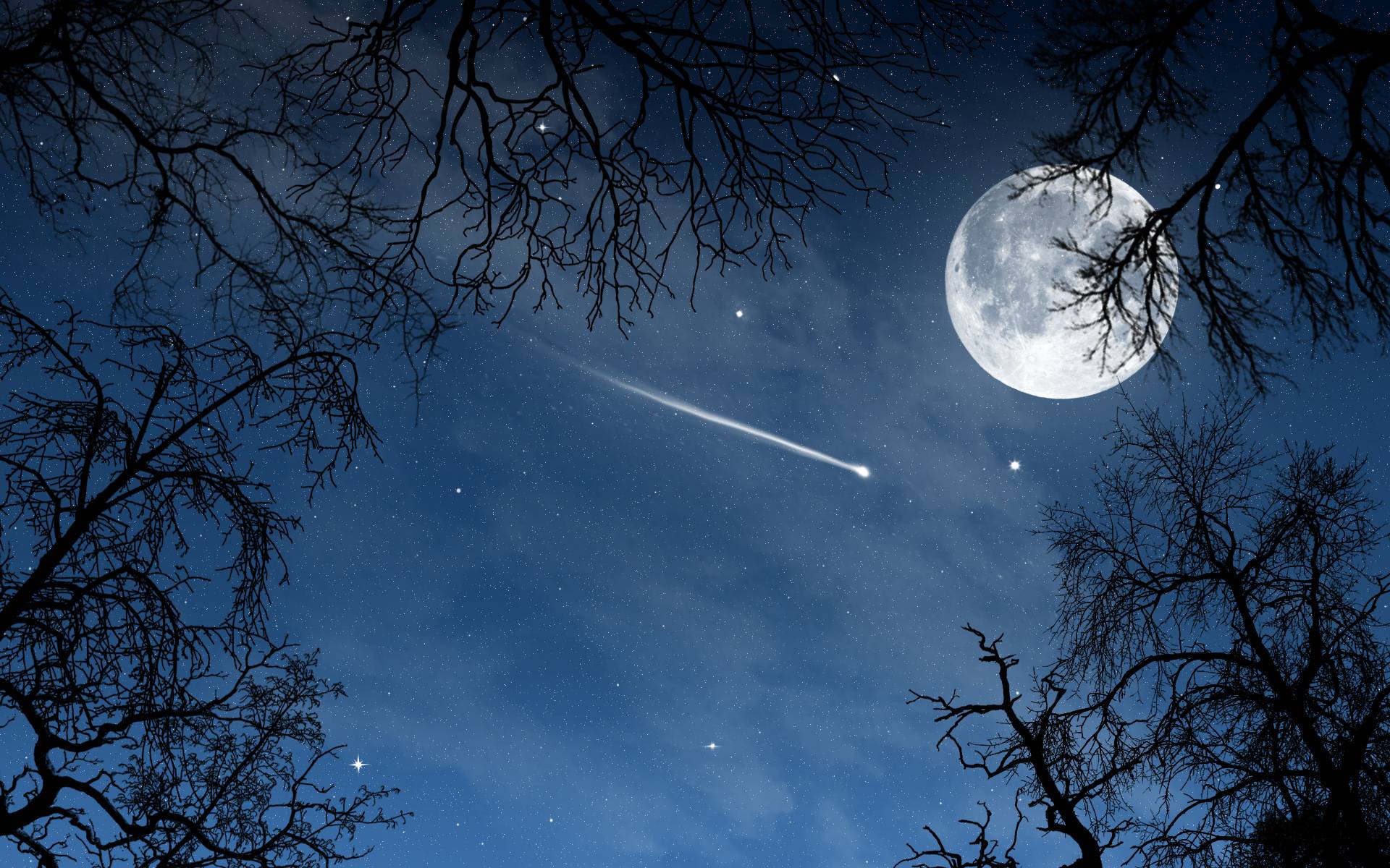 1920x1200 Moon Stars Wallpaper